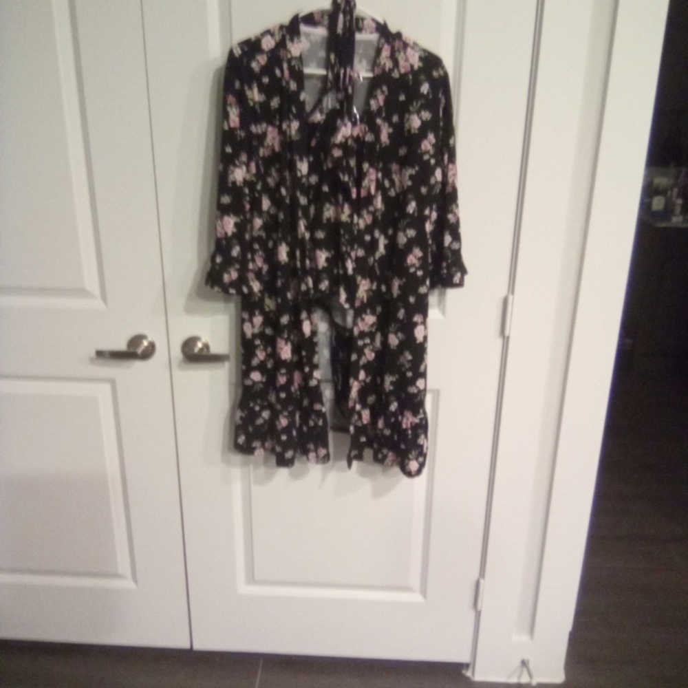 Floral Black Dress